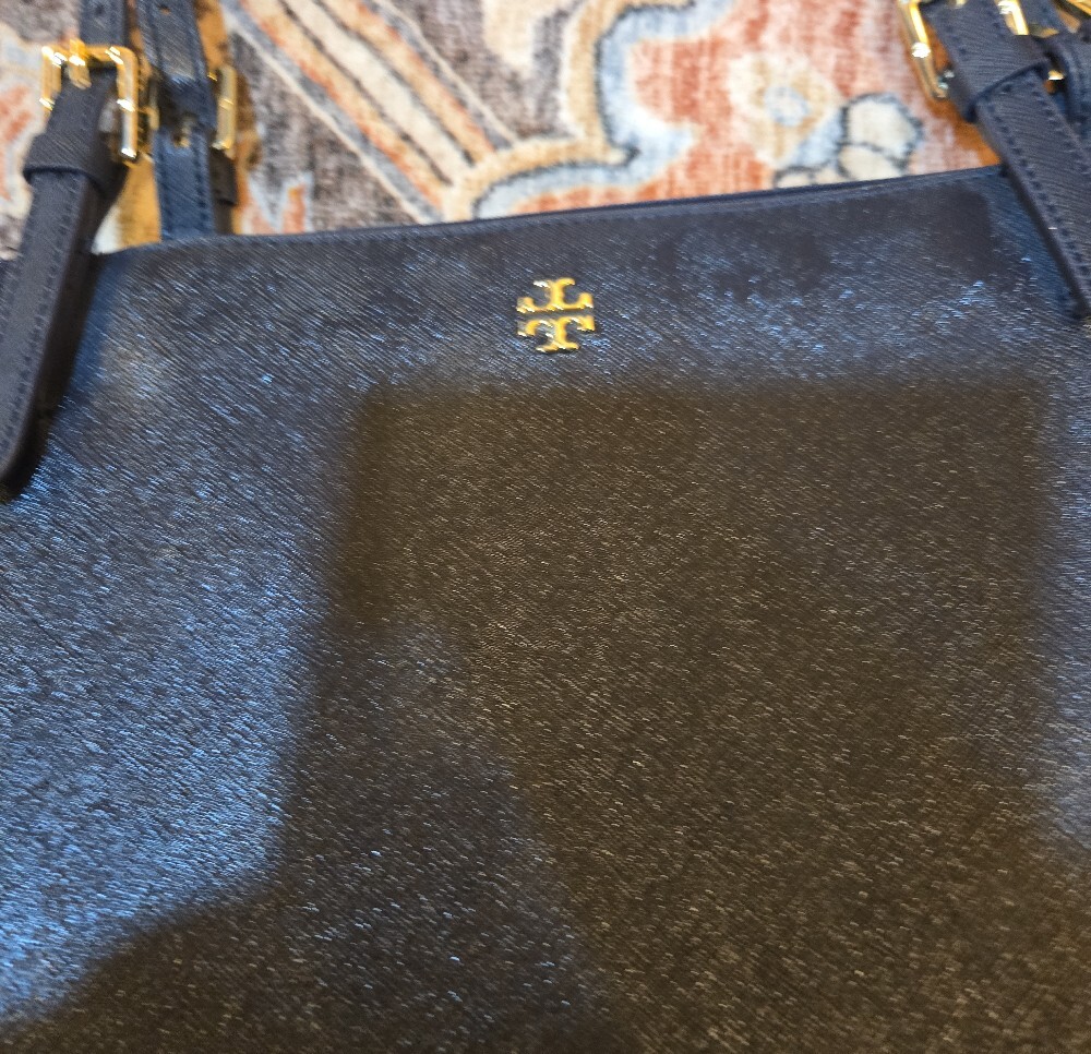 Tory Burch Black Leather Tote Bag And Wallet - Picture 4 of 12